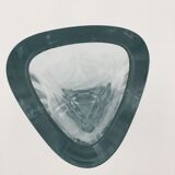 Strombergshyttan, sweden - crystal vase, triangular shape, signed and numbered - 1950s