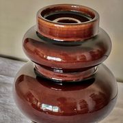 Vintage large 70's Steuler Ceramic Germany 288/25 Cari Zalloni Design Candle Holder dark brown
