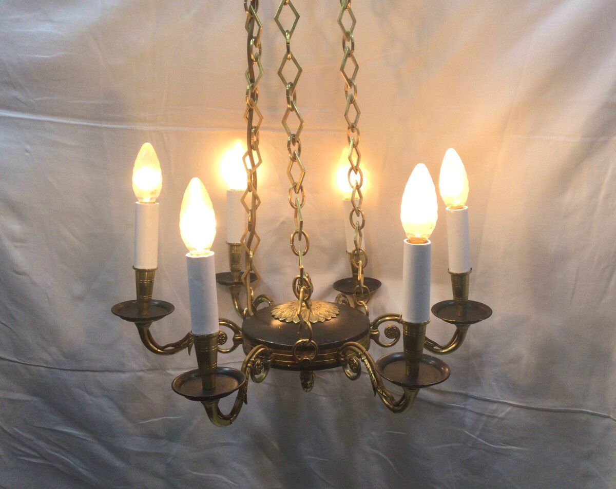 Empire chandelier with 6 lights