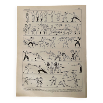 Lithograph on fencing (foil sword) - 1900