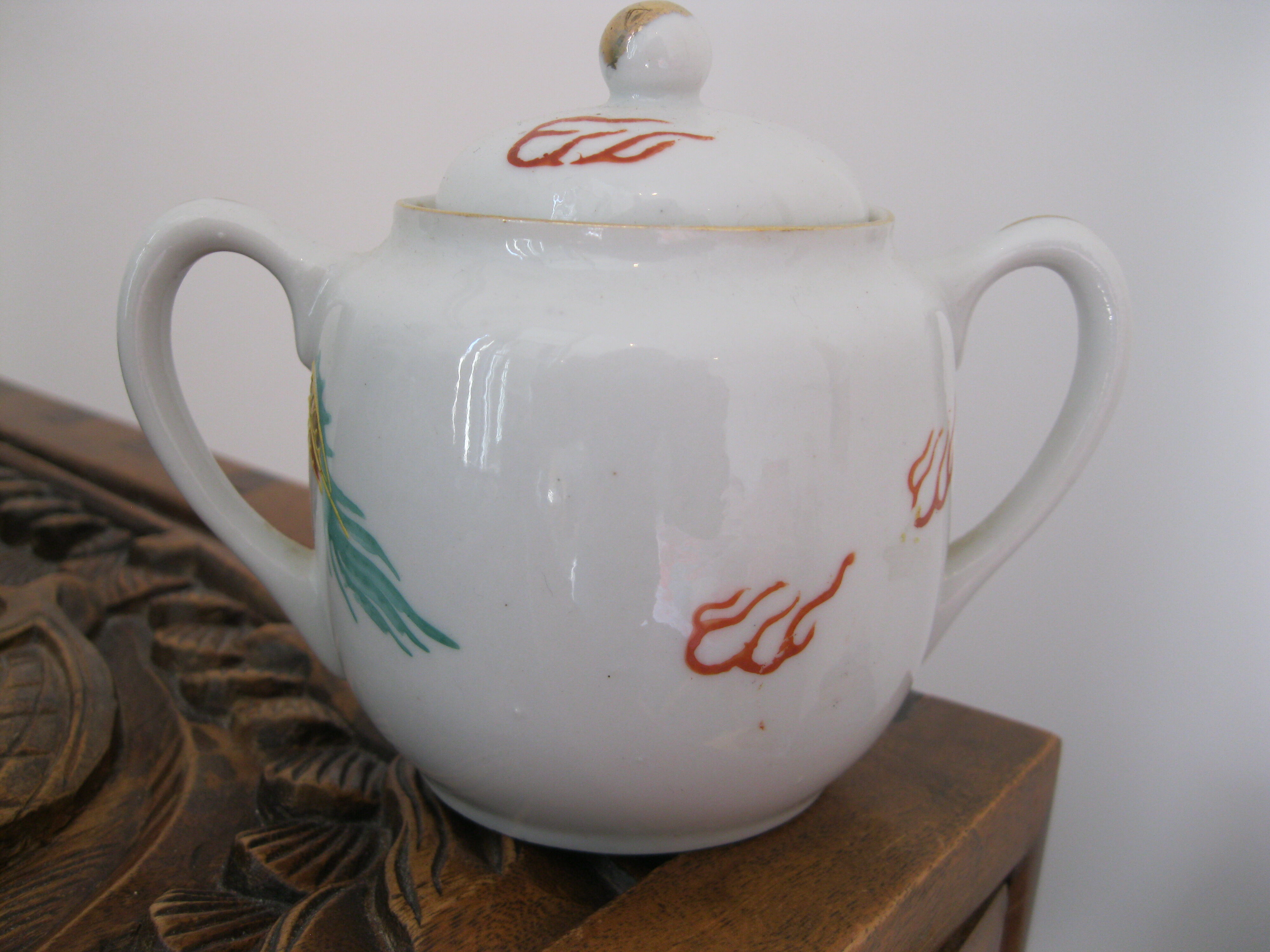 Asia geisha dragon porcelain tea set