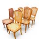 6 Louis XV style chairs in cherry wood and cane