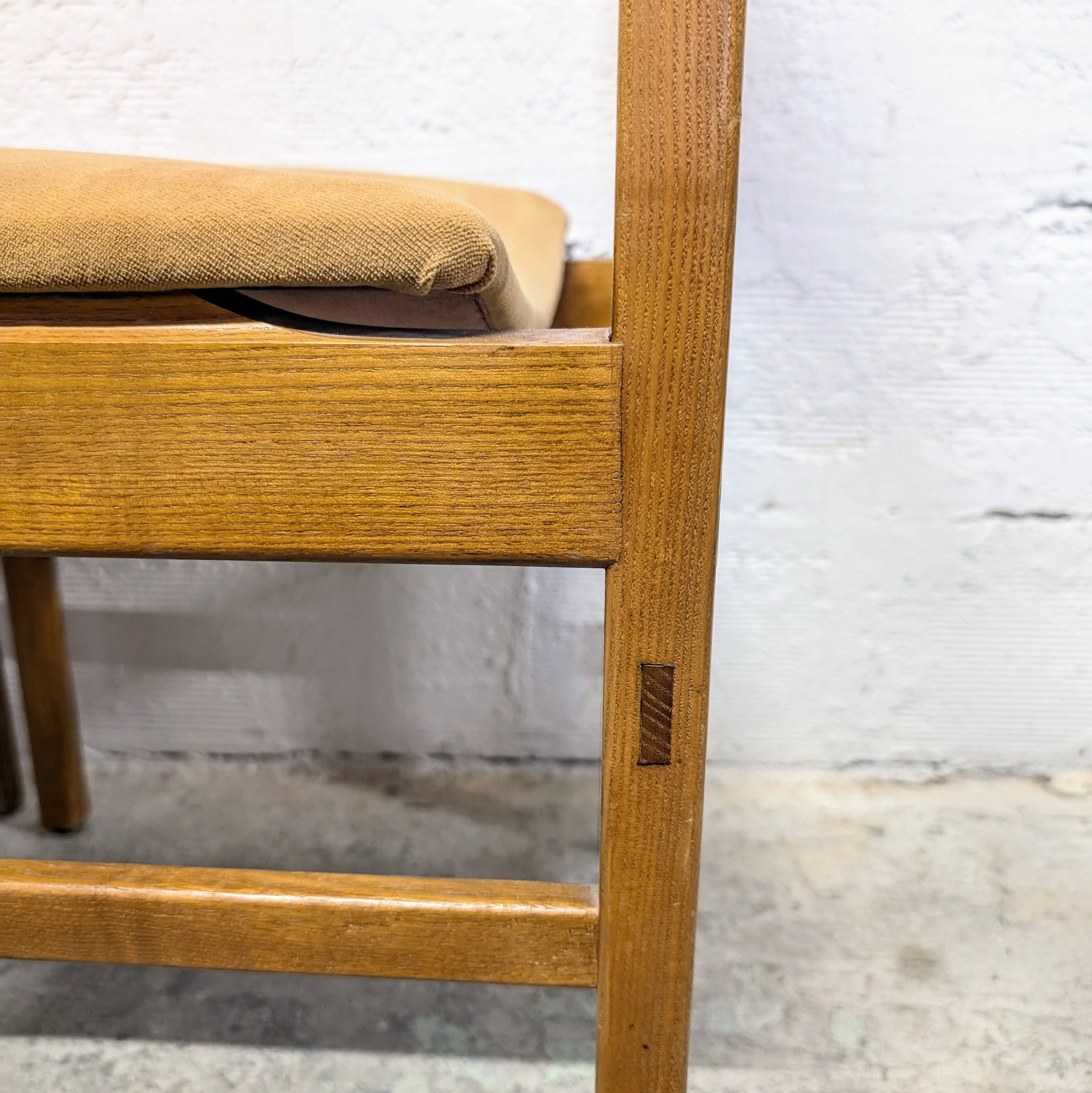 Pair of vintage velvet and wood chairs