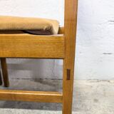 Pair of vintage velvet and wood chairs