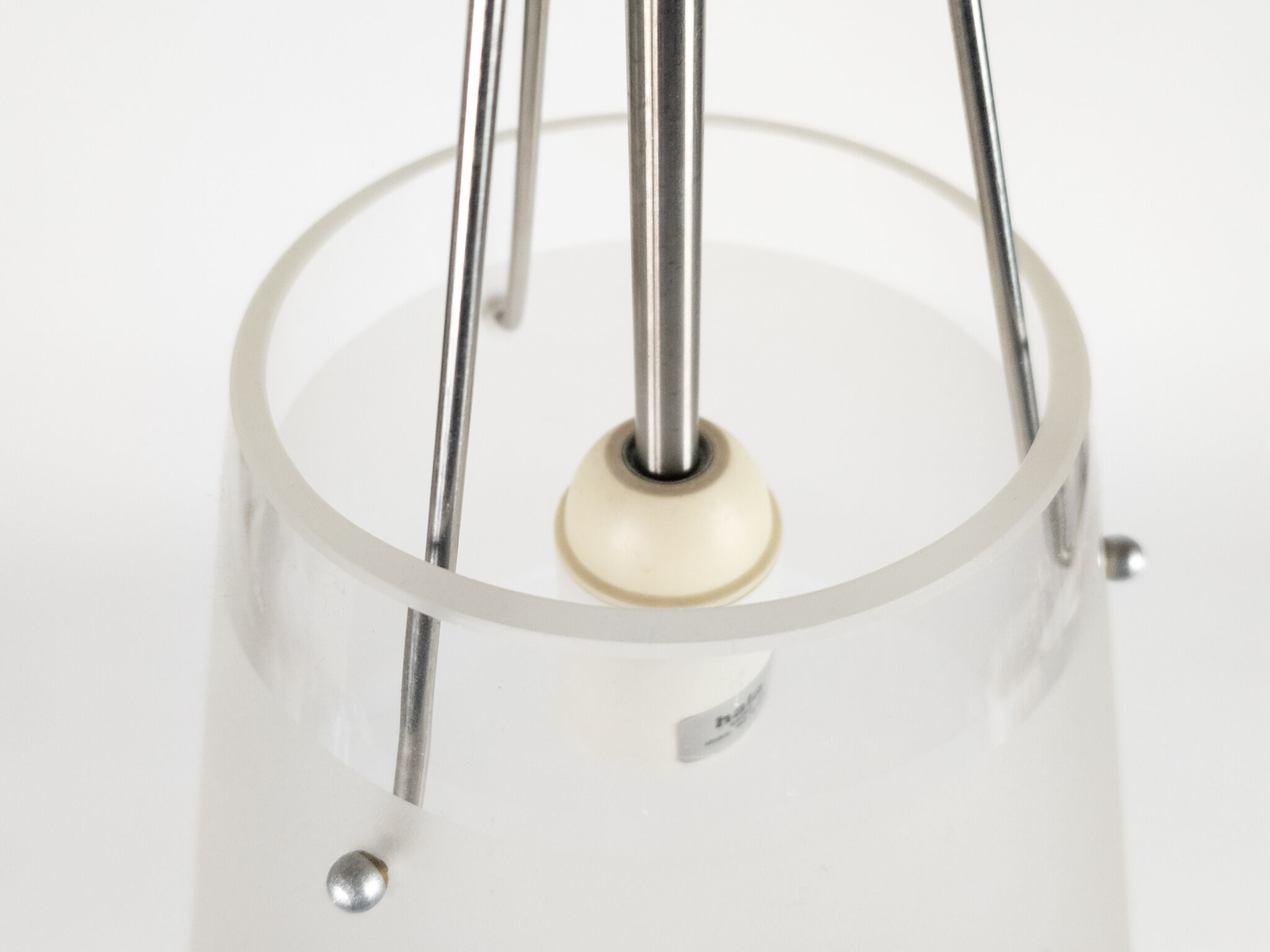 Dutch design - Hala Zeist - hanging lamp - satined glass - marked - post modern - 80's