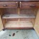 Low Parisian sideboard in solid wood 2 doors 2 drawers art deco handles