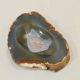 Vintage blue ochre agate slice tray, agate ashtray, 1960s
