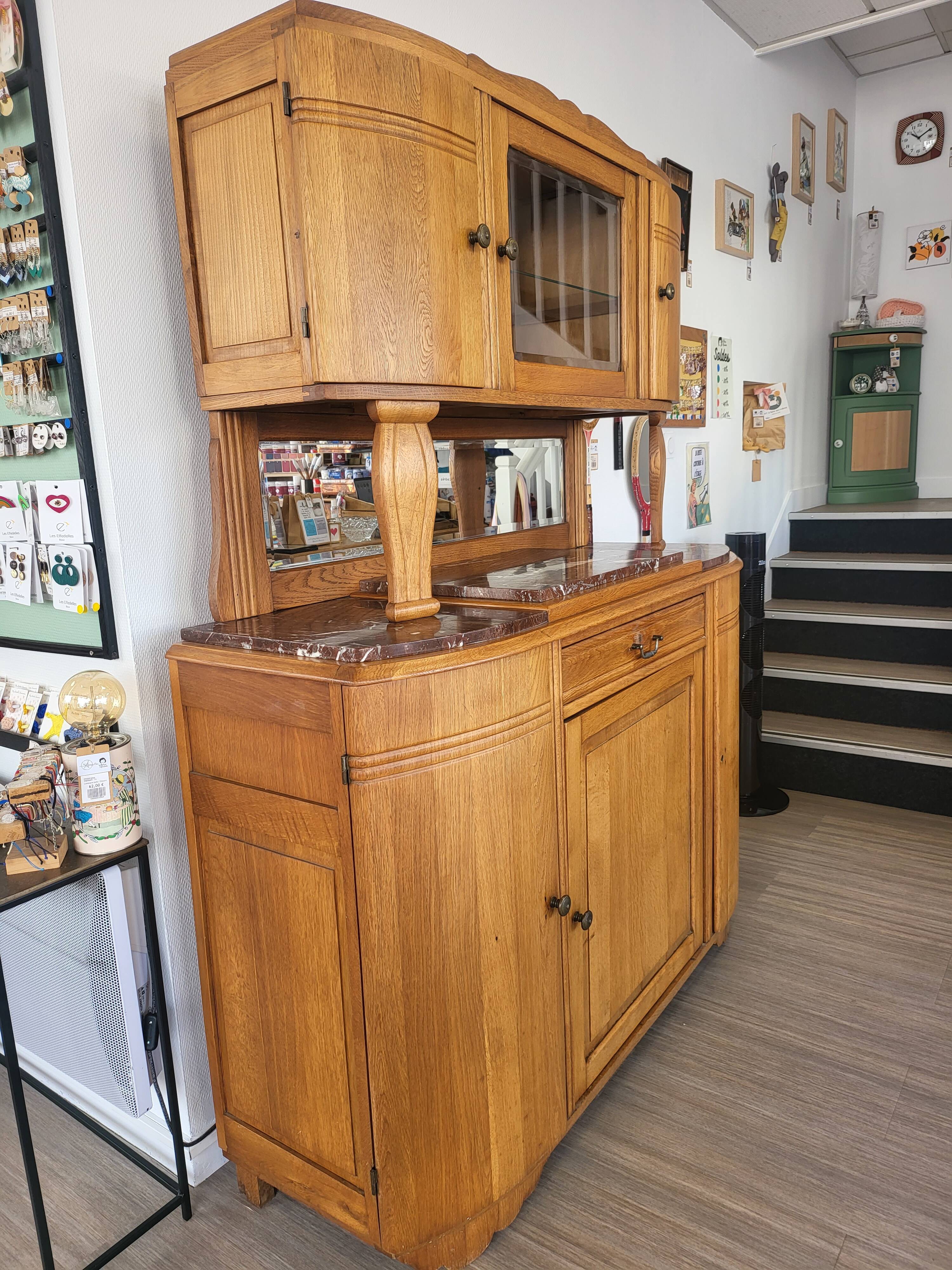 Solid wood and vintage marble