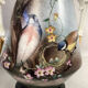 Pair of paris porcelain vases with bird decorations