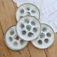 4 vintage oyster plates Moulin des Loups earthenware in blue-grey gradient