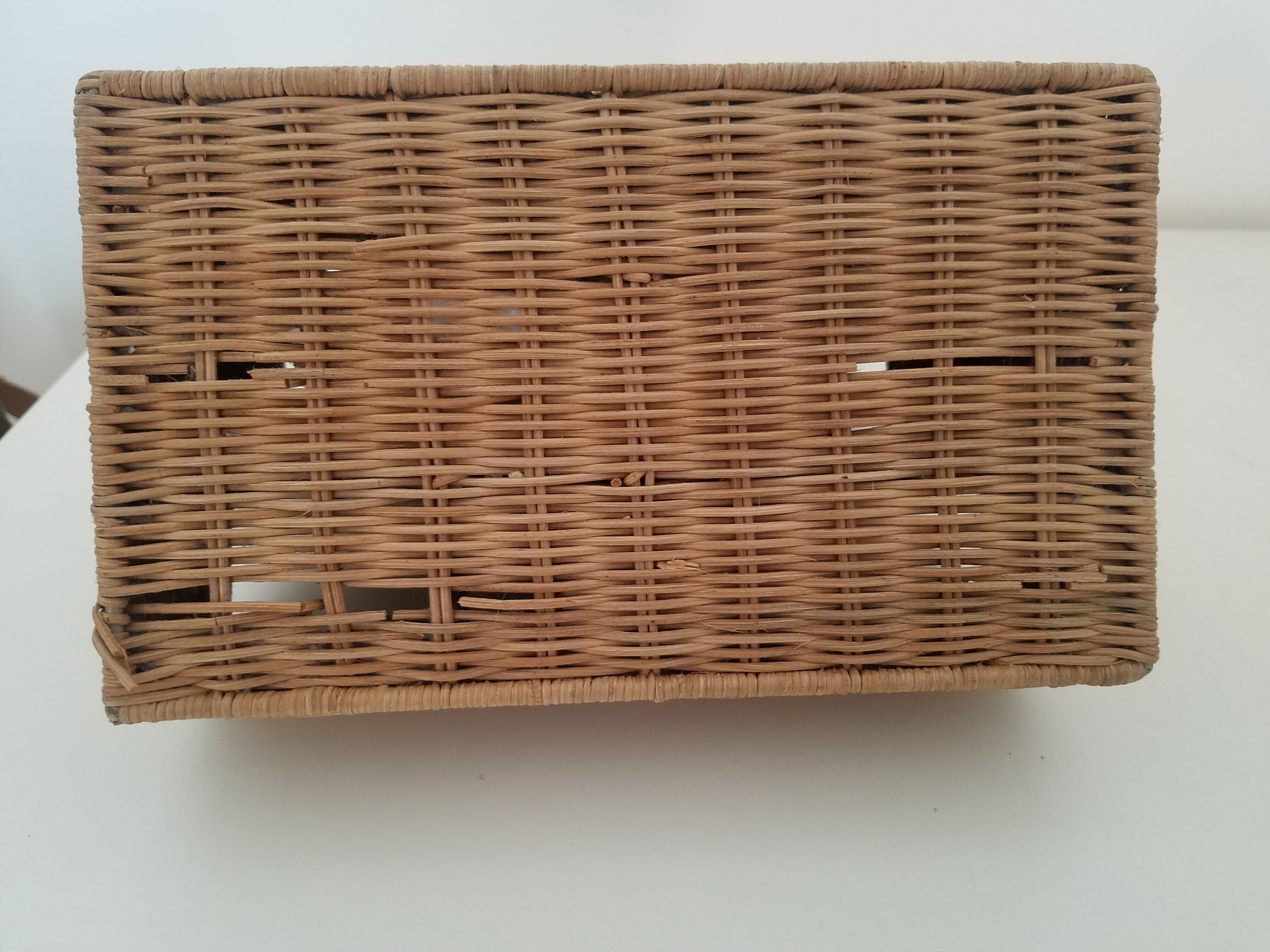 Vintage rattan letter carrier