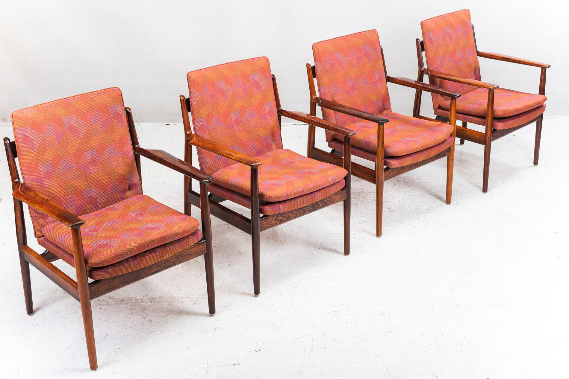 Lot de 4 fauteuils modèle 341 par Arne Vodder pour Sibast