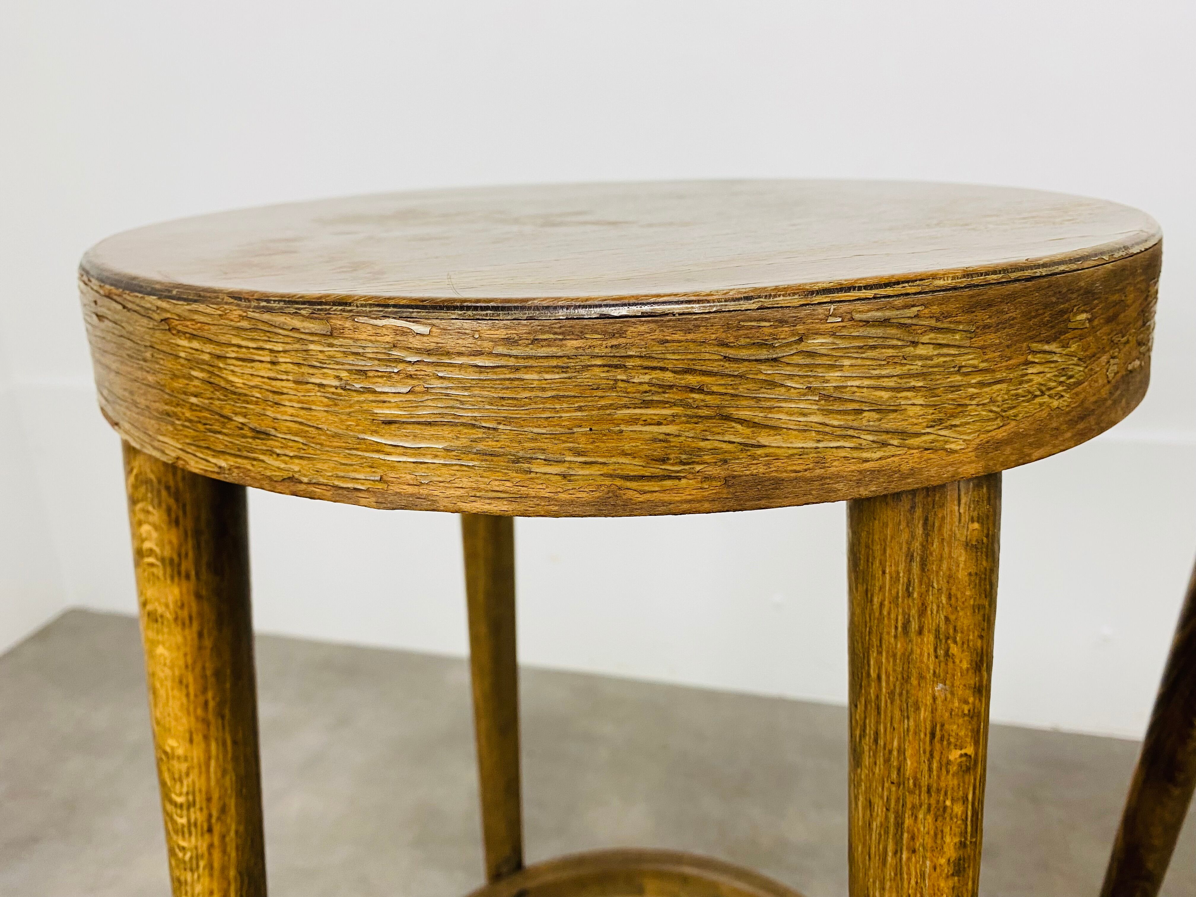 4 bar stools Baumann wood 60s bistro