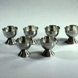 6 stainless steel egg cups - Vintage