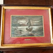 peinture à l'huile marine sur bois - Mirra Lapi (Santa Croce sull'Arno 20ème siècle)