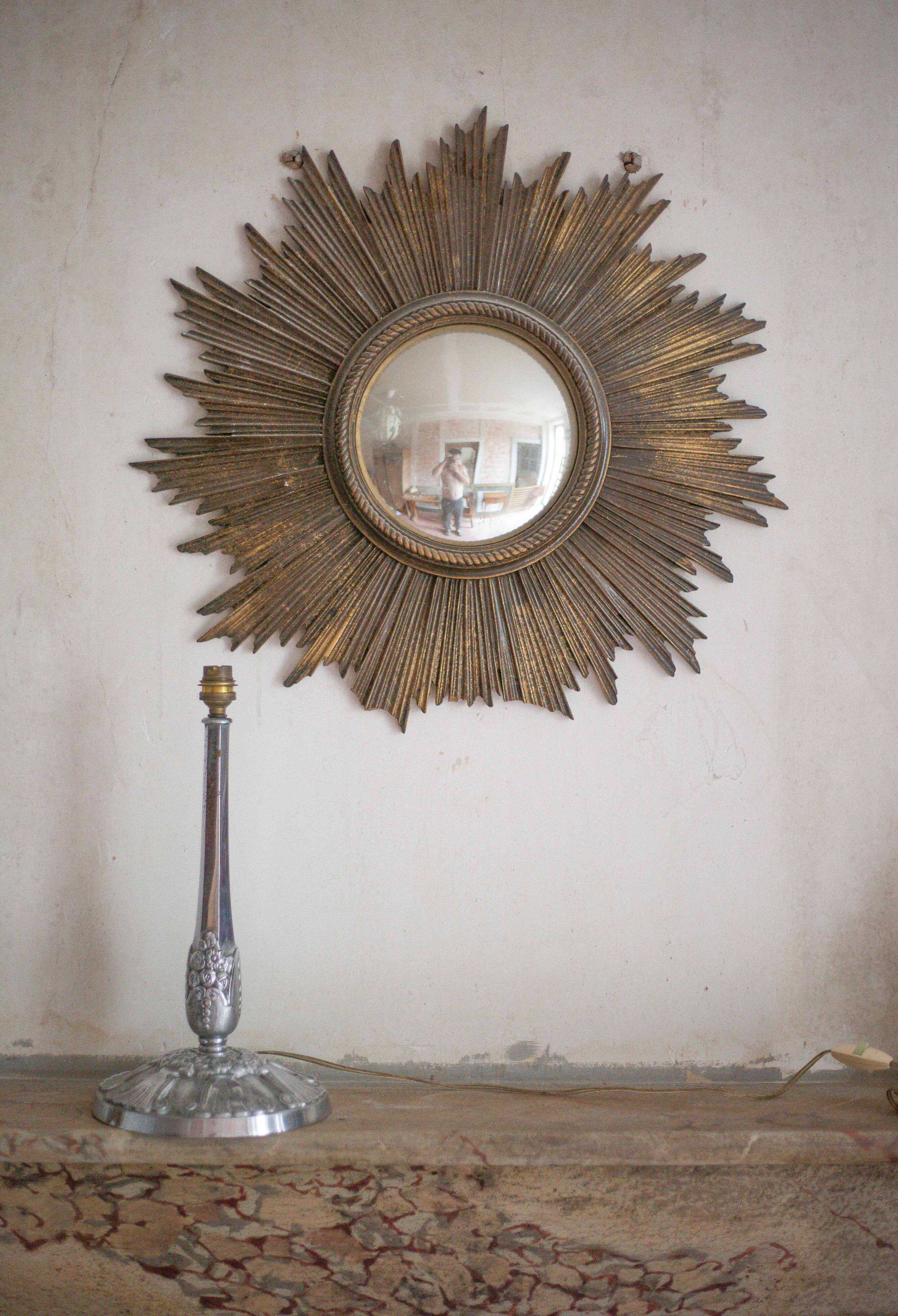 Art Deco table lamp, living room lamp, floral lamp base
