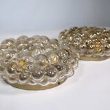 Plafonniers en verre bullé par Helena Tynell pour Glashütte Limburg, lot de 2