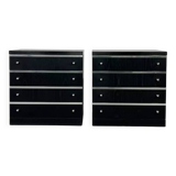 Pair of black and chrome 4-drawer chests of drawers