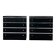 Paire de commodes 4 tiroirs noires et chrome