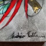 Tile bird of paradise art deco Vallauris