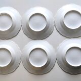 Set of 6 plates 19th green and gold edge