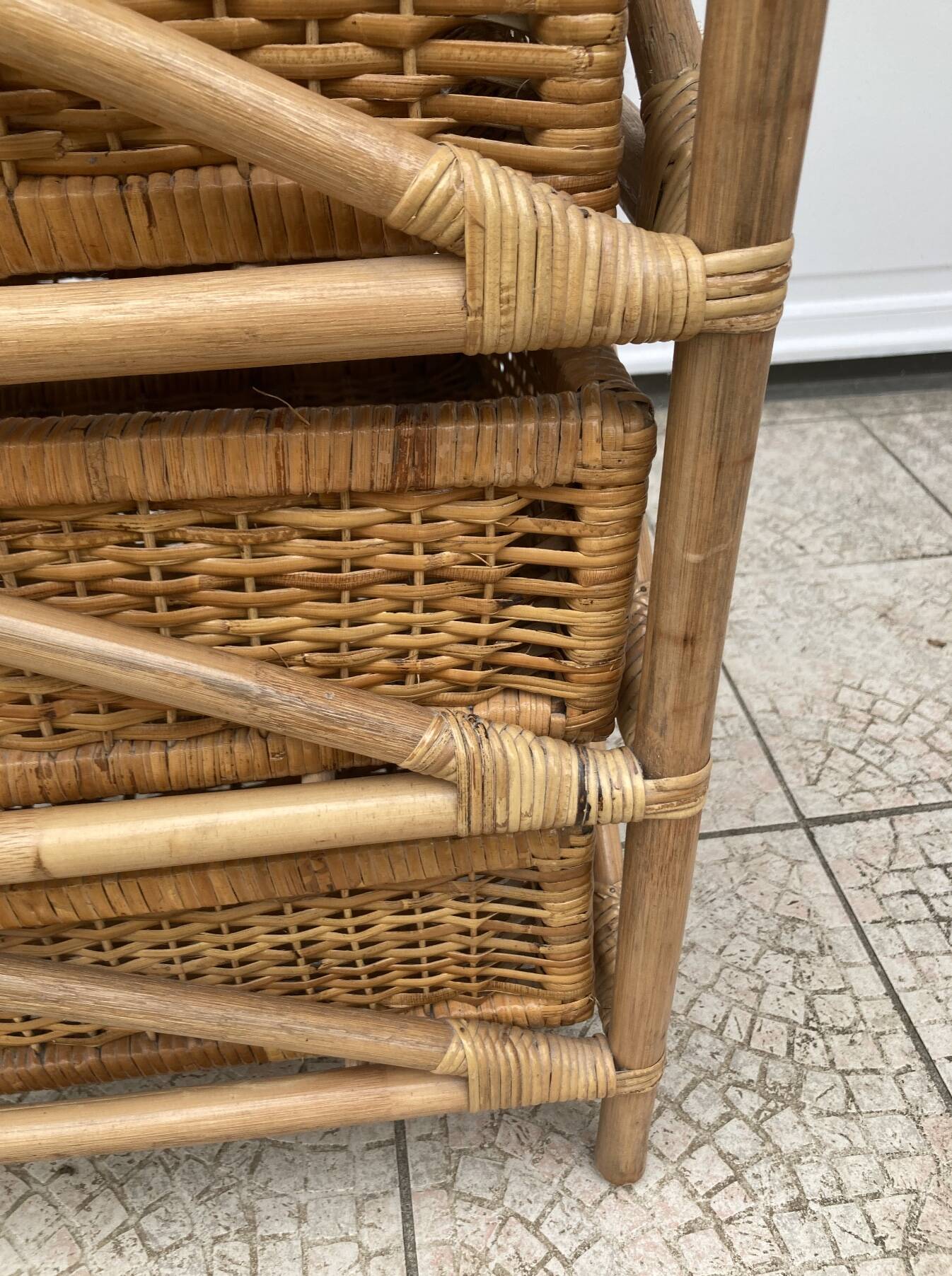 Vintage rattan chiffonier