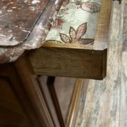 Superb Louis XV style chest of drawers with psyche doors in walnut marquetry circa 1880