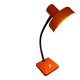 Orange metal lamp from the 60s and 70s.