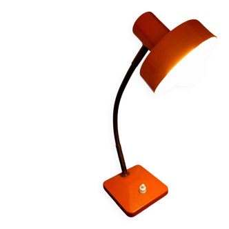 Orange metal lamp from the 60s and 70s.