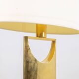 Lampe en bronze doré de forme H. 20e siècle.