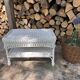 Table basse osier vintage blanche