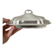 Antique silver butter dish with lid