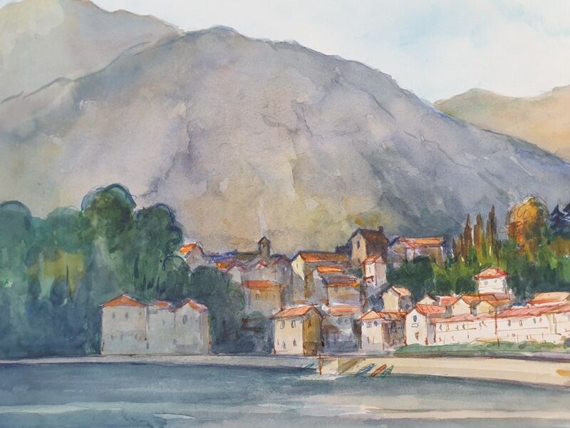 André Duculty (1912-1990) Watercolor on paper "Corsica" Signed lower right, located and dated