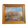 Oil on canvas painting "Chestnut collectors" Louis Combalot