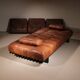 Lit de jour 'DS-80' en cuir patchwork cognac par De Sede, Suisse