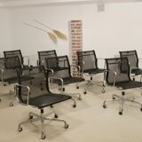 Set of 8 Charles and Ray Eames armchairs by Vitra model EA 117