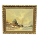 Landscape signed "Winter Ski". Oil on wood panel.