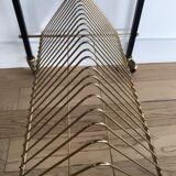 Vintage vinyl coffee table on wheels 1960