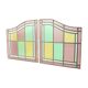 Vintage Stained Glass Window Stained Glass Set of 2 Classic Style 92x50cm