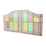 Vintage Stained Glass Window Stained Glass Set of 2 Classic Style 92x50cm