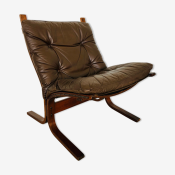 Vintage norwegian mid century leather seista chair by ingmar relling