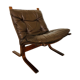 Vintage norwegian mid century leather seista chair by ingmar relling
