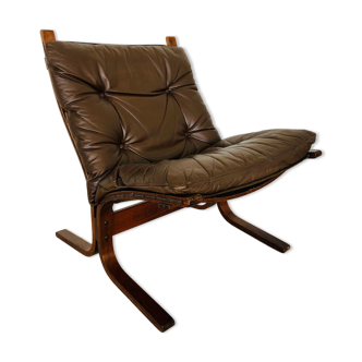 Vintage norwegian mid century leather seista chair by ingmar relling