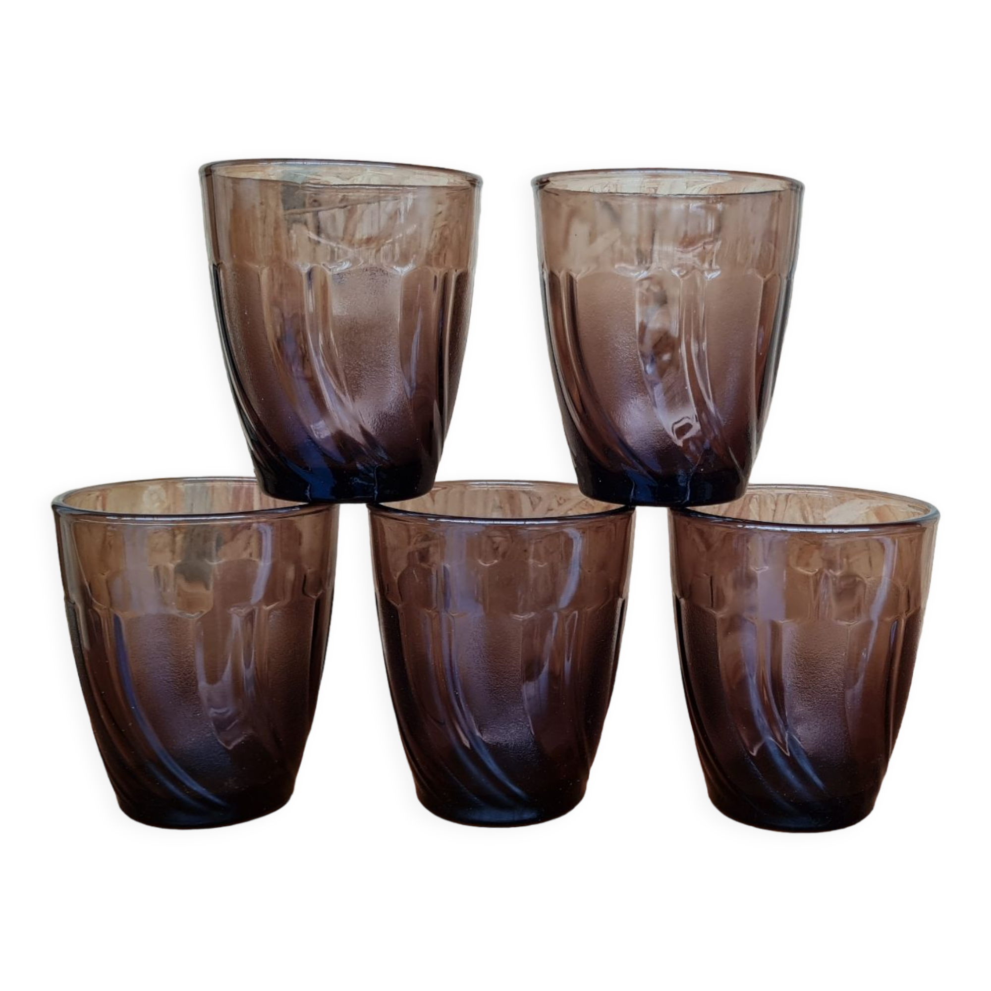 Set of 5 duralex water glasses