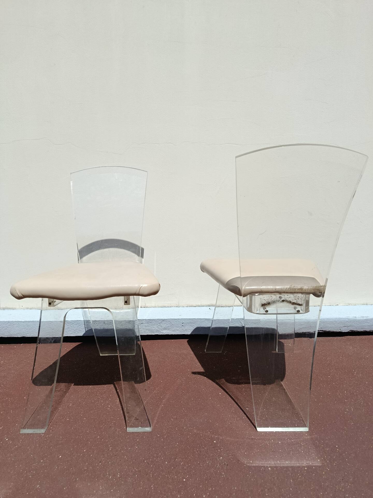 70s plexiglass lucite chairs