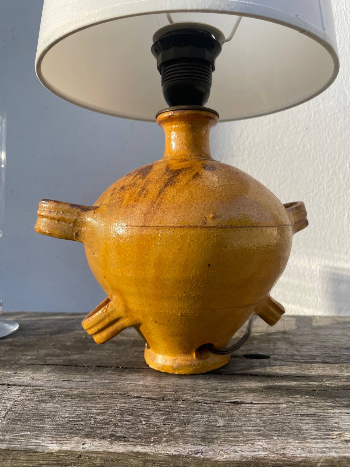 Lampe en céramique jaune Vallauris