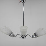 Lustre 6 flamboyants chromés du milieu du siècle par Instala Decin, années 1950