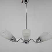 Mid-Century Chrome-Plated 6 Flamming Chandelier by Instala Decin, 1950s