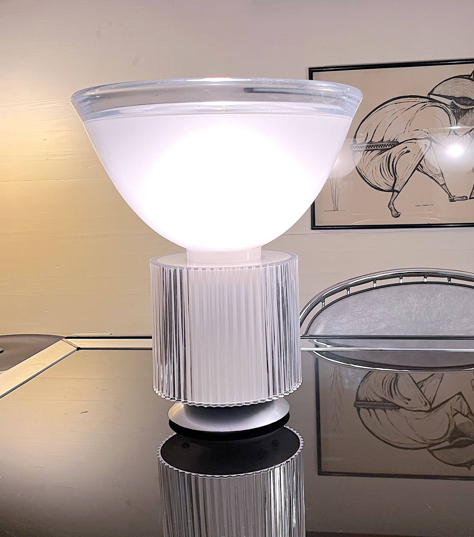 Iguzzini by Massimo Vignelli, table lamp, lucite metal, Italy 1980