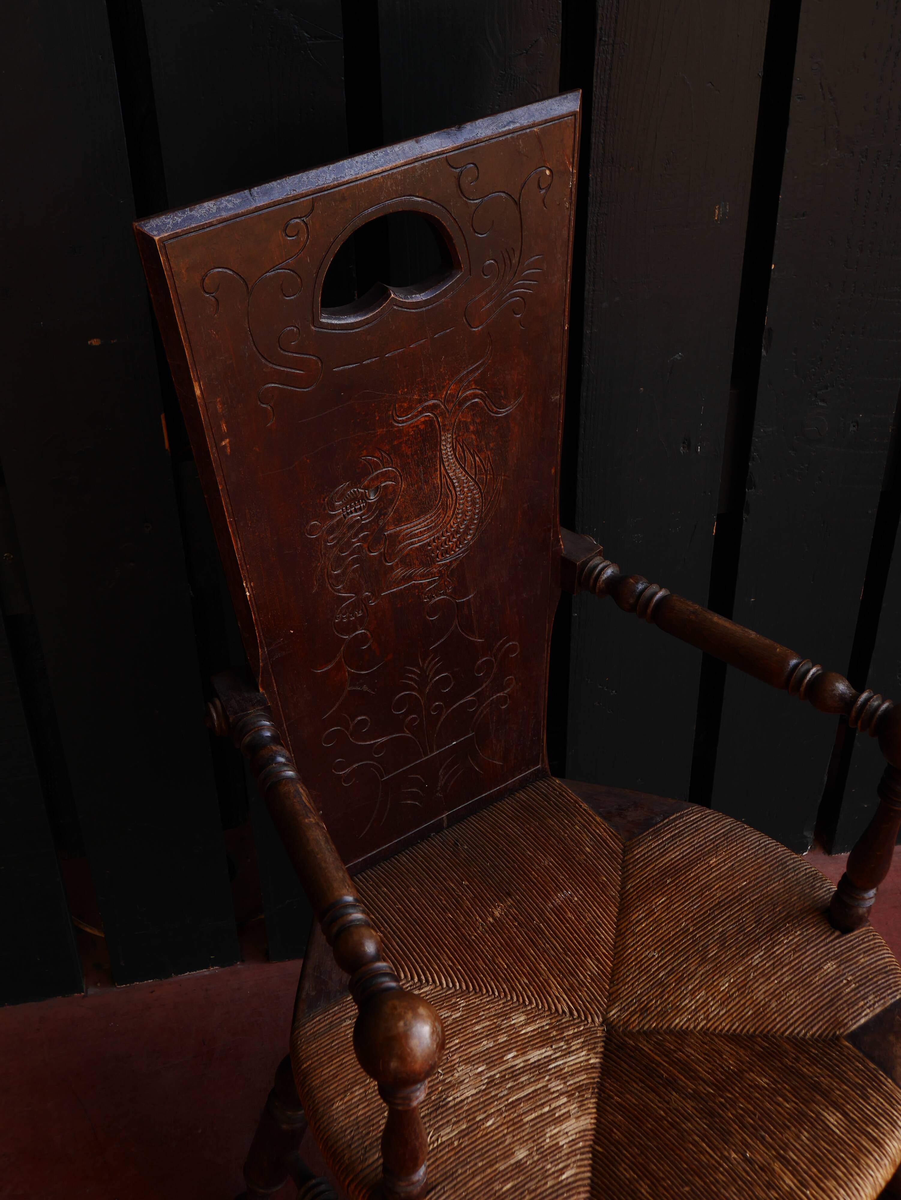 Antique folk art armchair